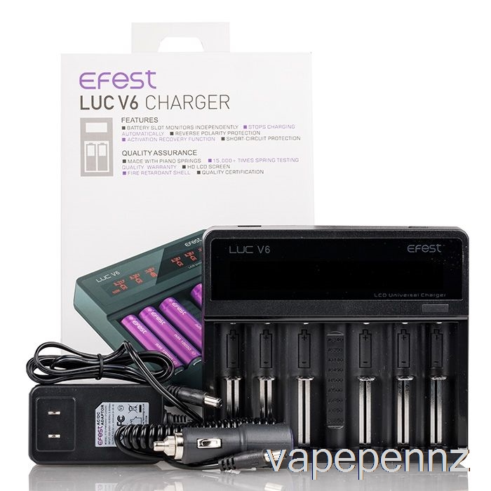 Efest LUC V6 6-Bay LCD Universal Charger VAPE NZ