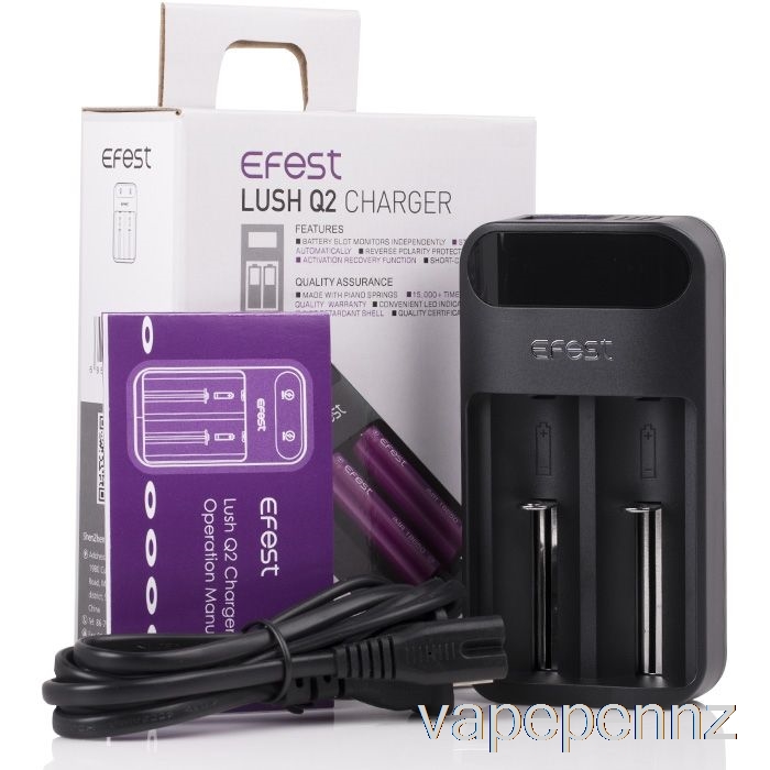 Efest LUSH Q2 2-Bay Intelligent LED Battery Charger VAPE NZ