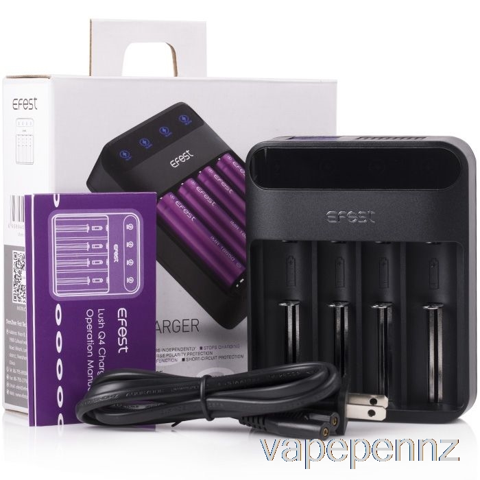 Efest LUSH Q4 4-Bay Intelligent LED Battery Charger VAPE NZ