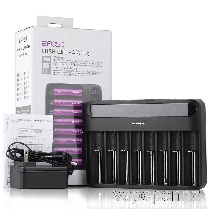 Efest LUSH Q8 8 Bay Intelligent Battery Charger VAPE NZ